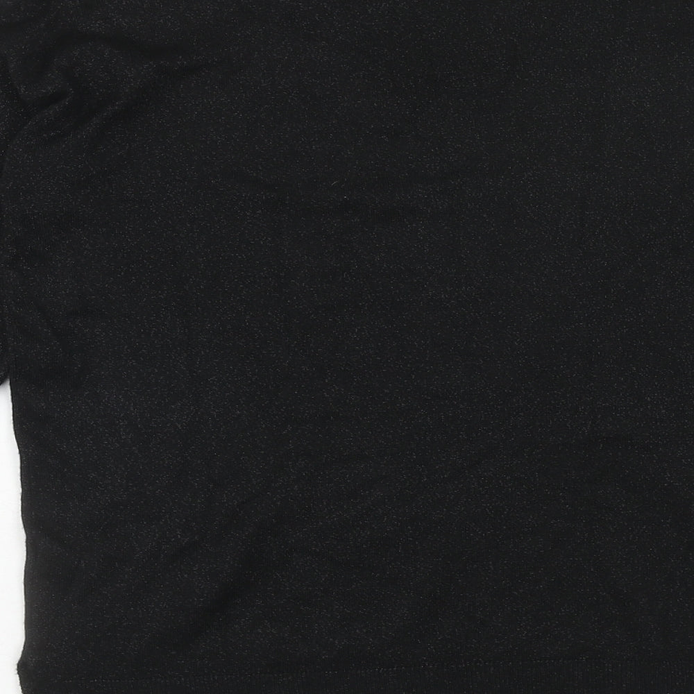 F&F Womens Black Round Neck Polyester Pullover Jumper Size 10