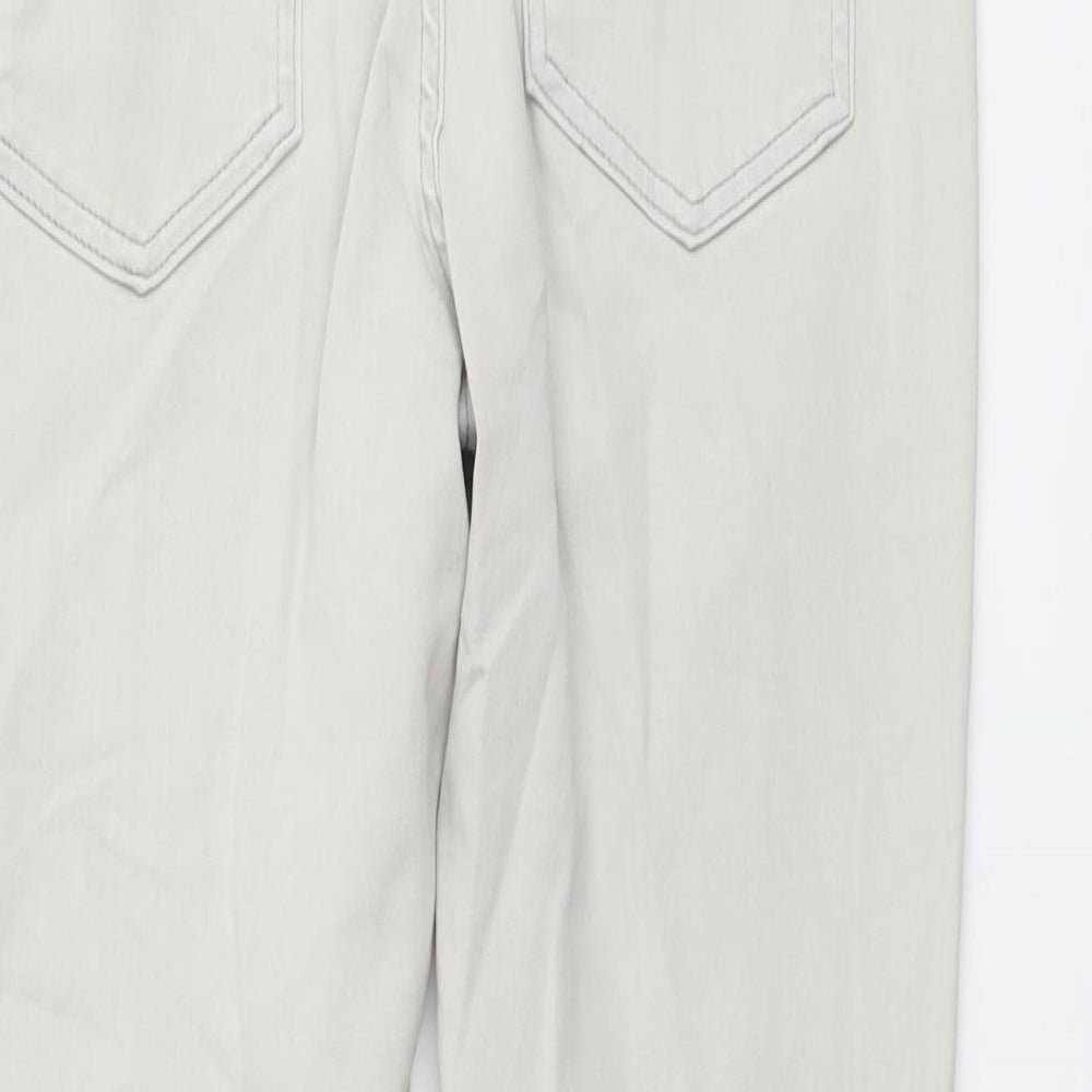 Marks and Spencer Womens Beige Cotton Skinny Jeans Size 12 L26 in Regular Button