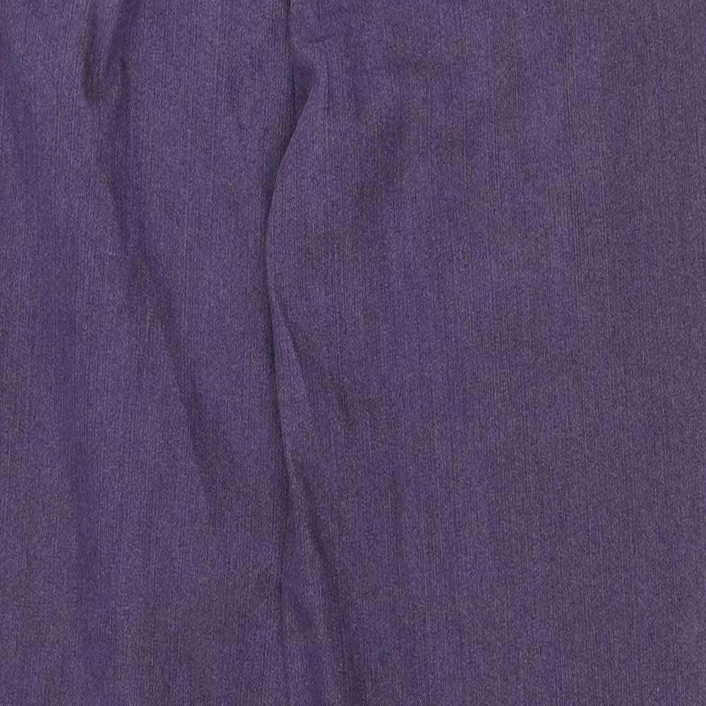 Per Una Womens Purple Cotton Bootcut Jeans Size 14 Regular Zip