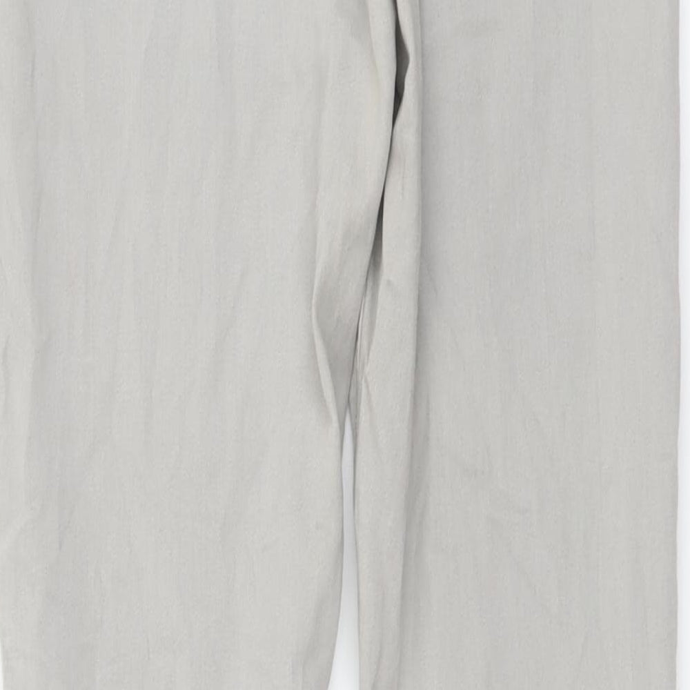 Marks and Spencer Womens Grey Cotton Skinny Jeans Size 12 L27 in Regular Button