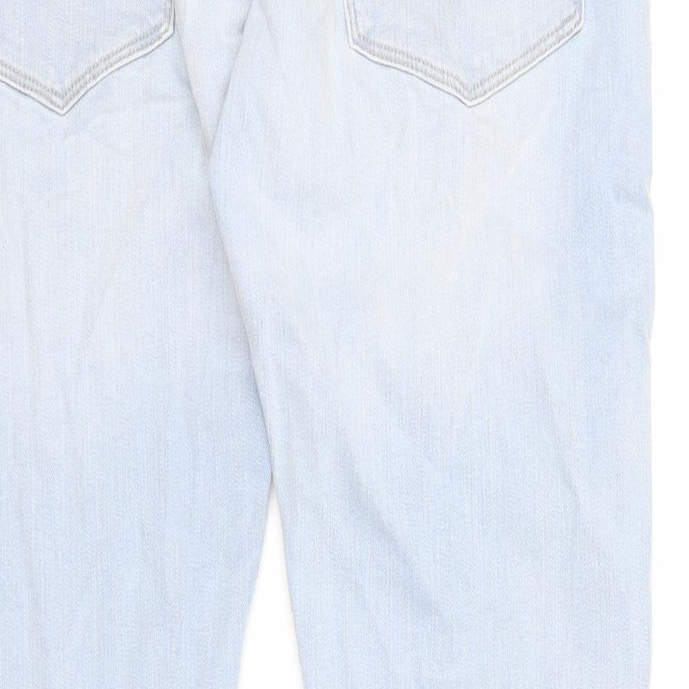 Marks and Spencer Mens Blue Cotton Skinny Jeans Size 32 in L31 in Regular Zip