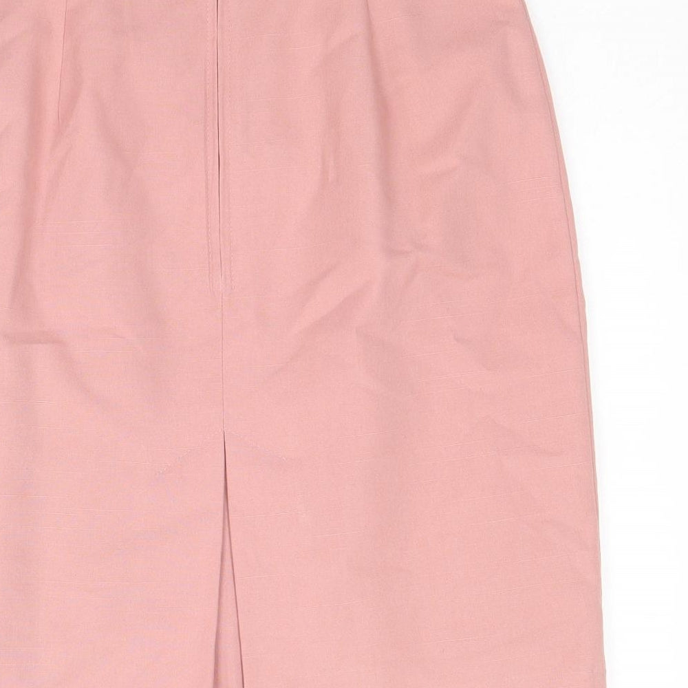 St Michael Womens Pink Polyester Straight & Pencil Skirt Size 24 in Zip
