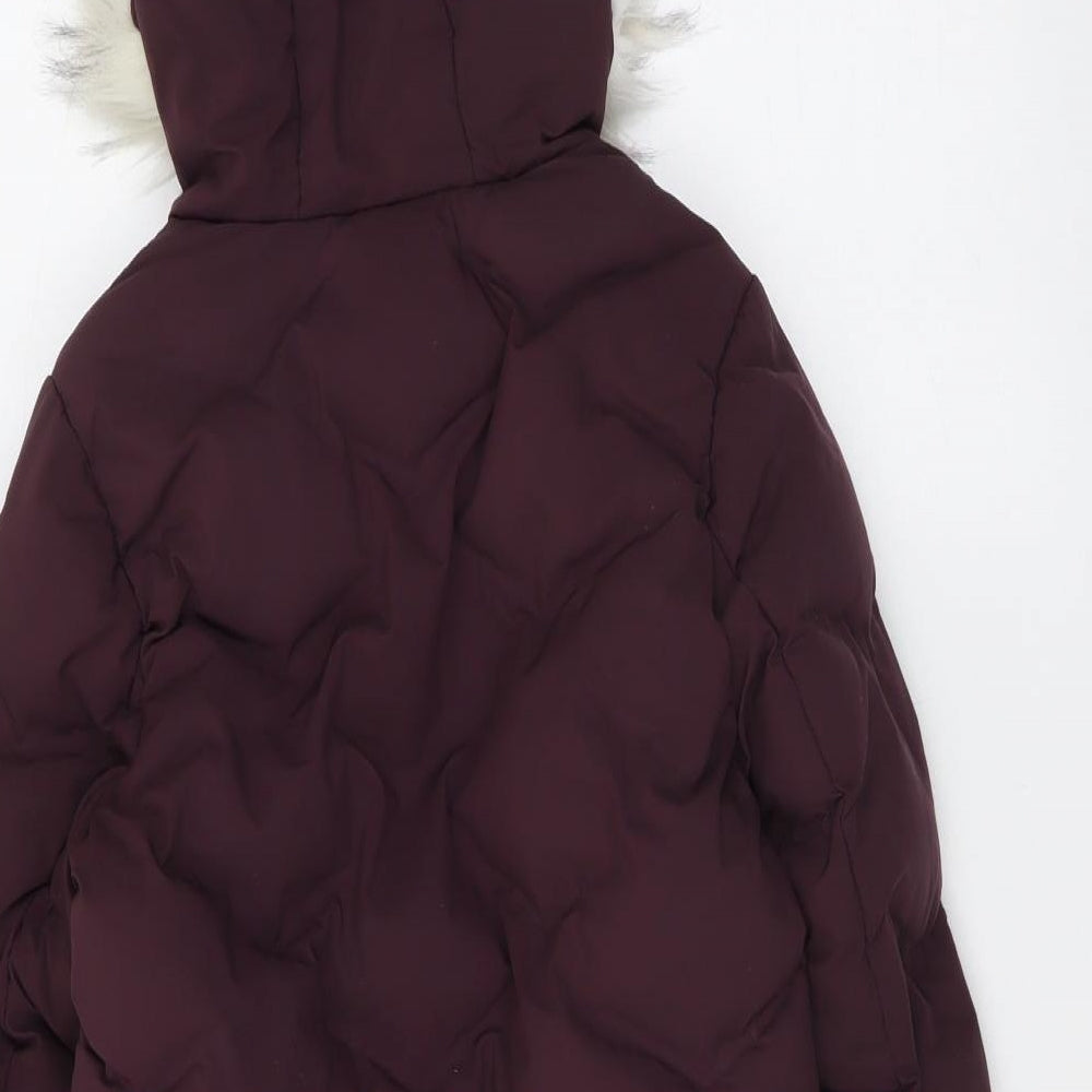 Hulabalu Girls Purple Quilted Coat Size 7-8 Years Zip