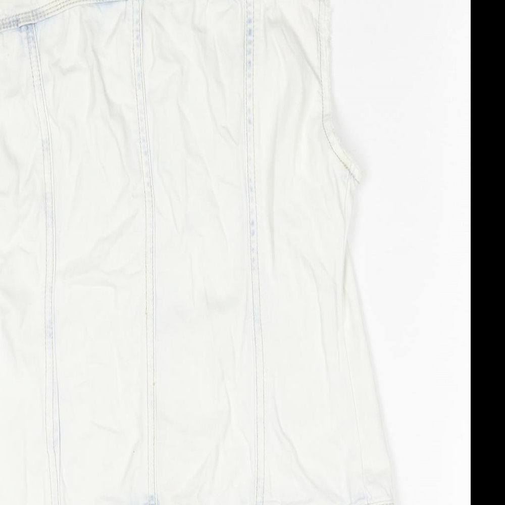 Stradivarius Womens Beige Gilet Jacket Size S Button