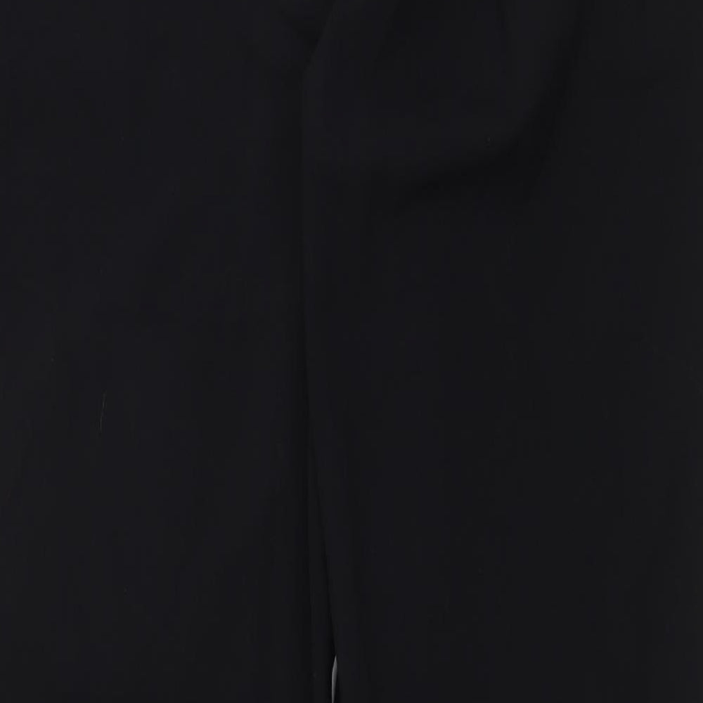 Marks and Spencer Womens Black Polyester Trousers Size 16 Regular Zip