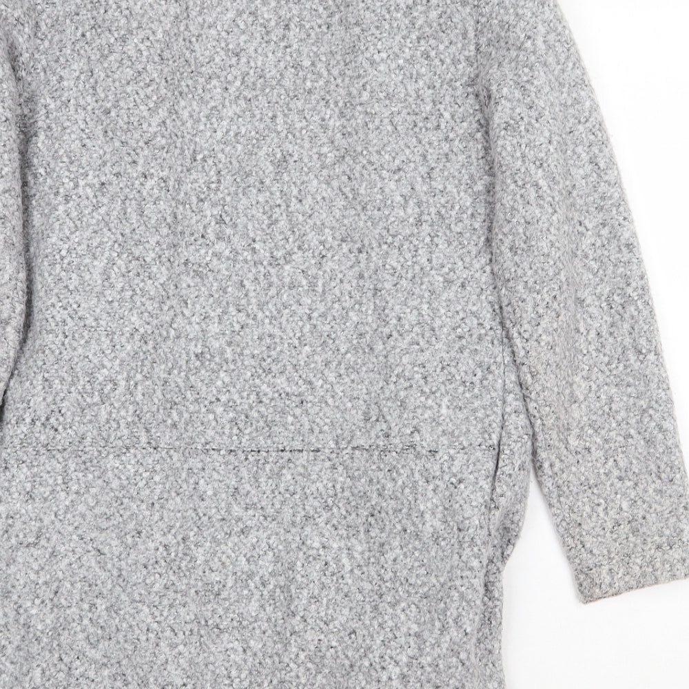 Marks and Spencer Womens Grey V-Neck Polyester Cardigan Jumper Size 8