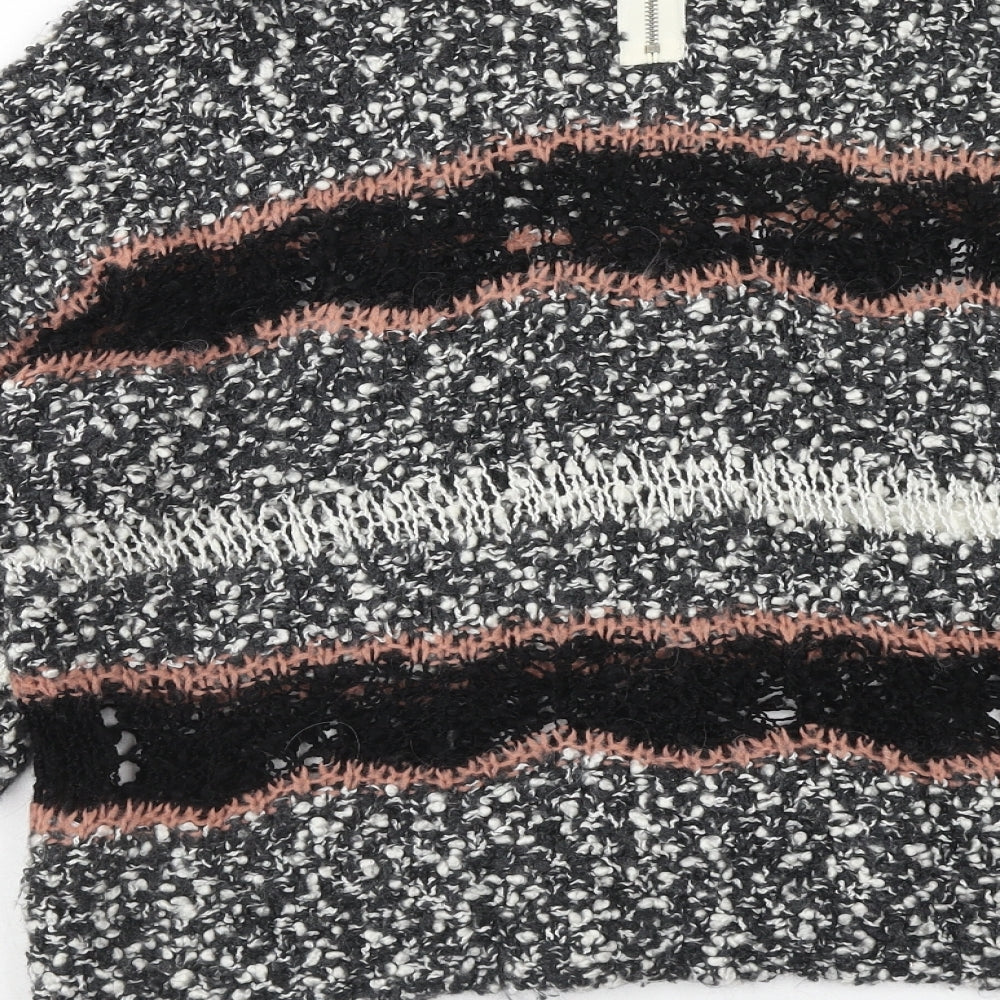 Marks and Spencer Womens Black Round Neck Acrylic Pullover Jumper Size 12