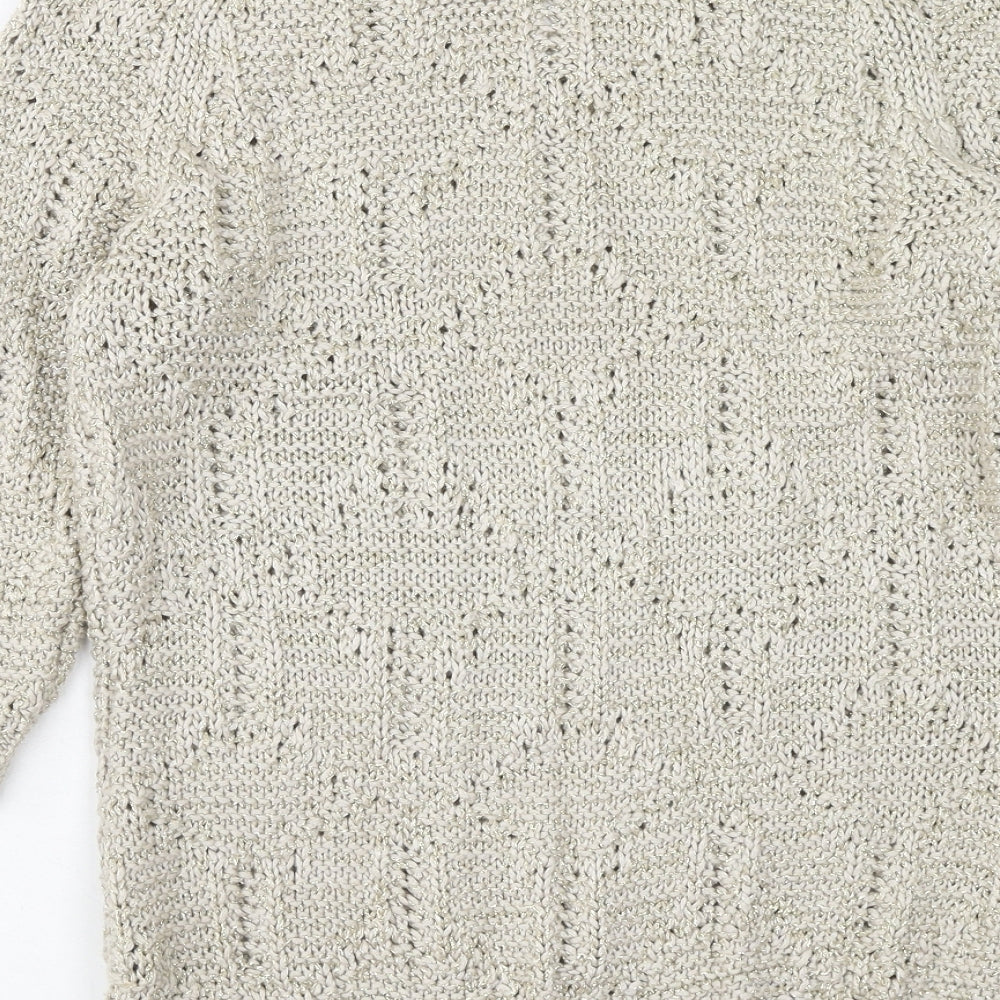 Marks and Spencer Womens Brown Scoop Neck Acrylic Pullover Jumper Size 10
