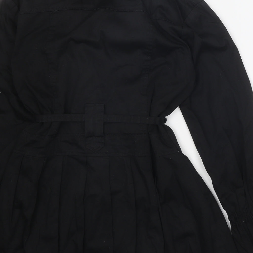 Aphorism Womens Black Overcoat Coat Size 10 Button