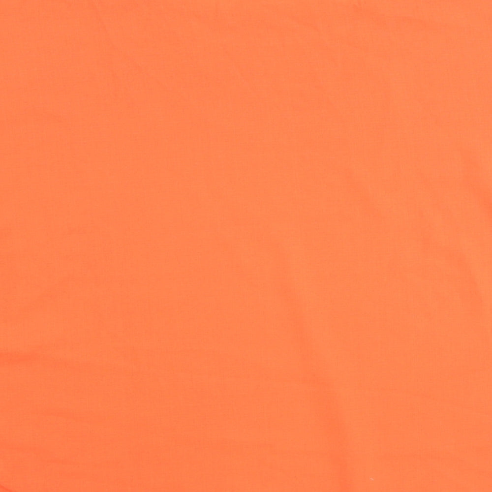Leasty Womens Orange Polyester Basic T-Shirt Size L Round Neck