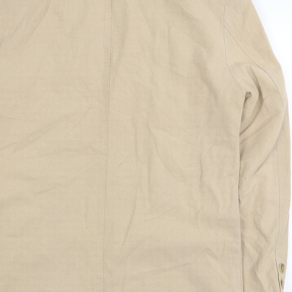 Trek & Travel Mens Beige Cotton Jacket Blazer Size 36 Regular