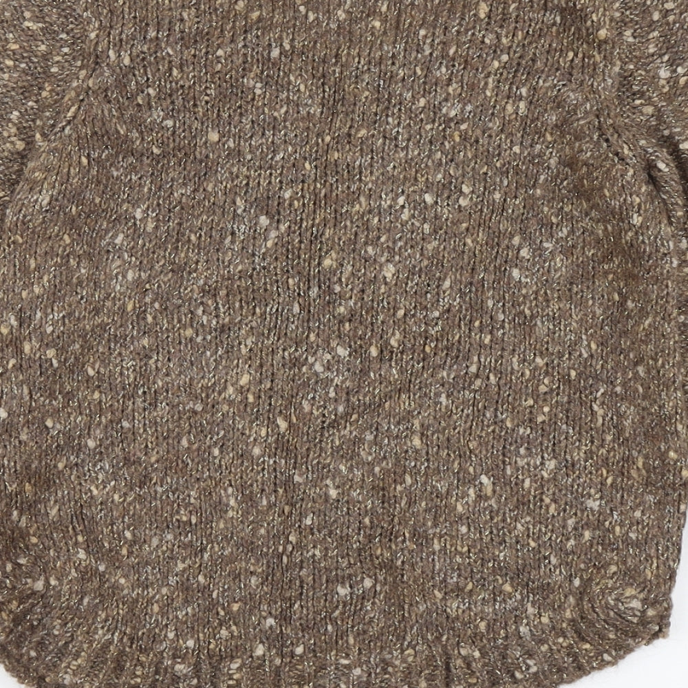 Marks and Spencer Womens Brown Round Neck Acrylic Pullover Jumper Size 8