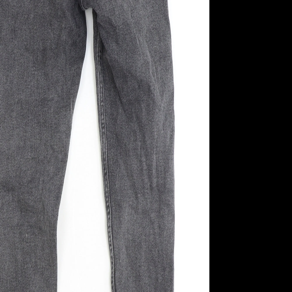 Marks and Spencer Womens Black Cotton Skinny Jeans Size 8 Slim Zip