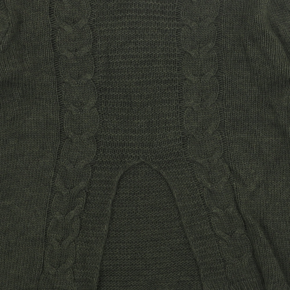 Izabel London Womens Green Round Neck Acrylic Pullover Jumper Size 8 - Cut Out Back Detail
