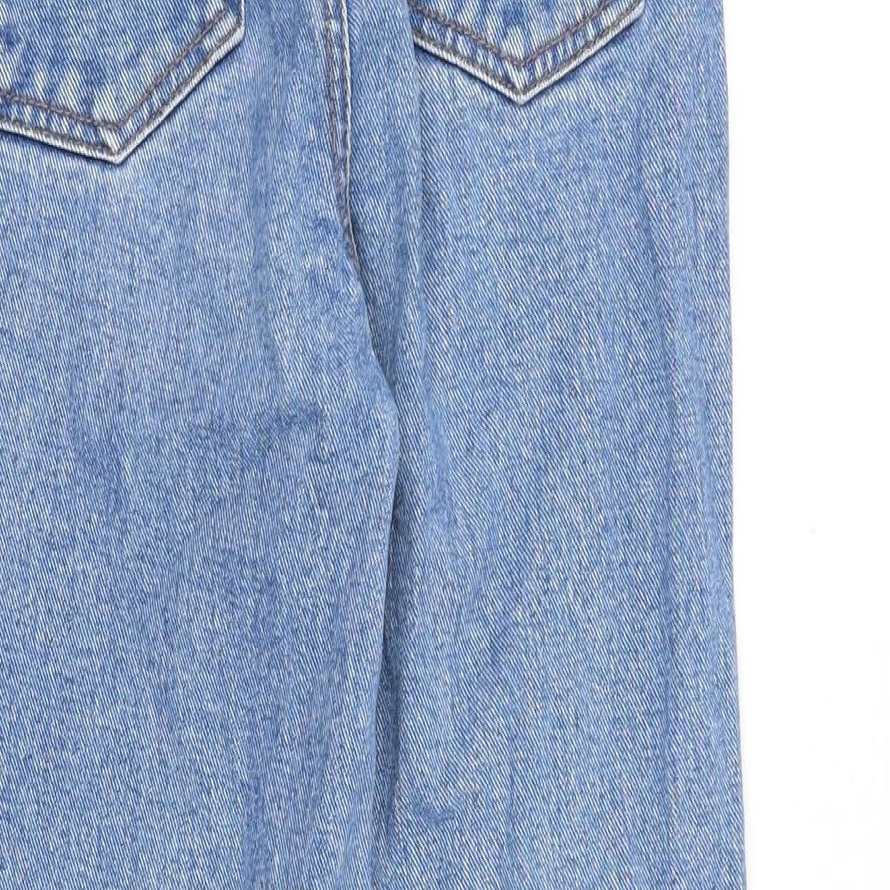 Preworn Womens Blue Cotton Straight Jeans Size 26 in Regular Zip