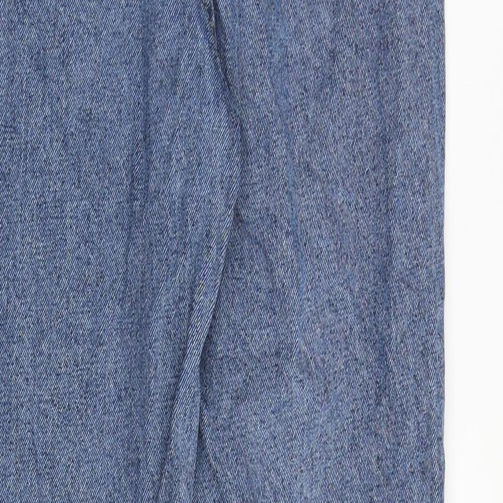 Denim & Co. Womens Blue Cotton Tapered Jeans Size 8 Regular Zip