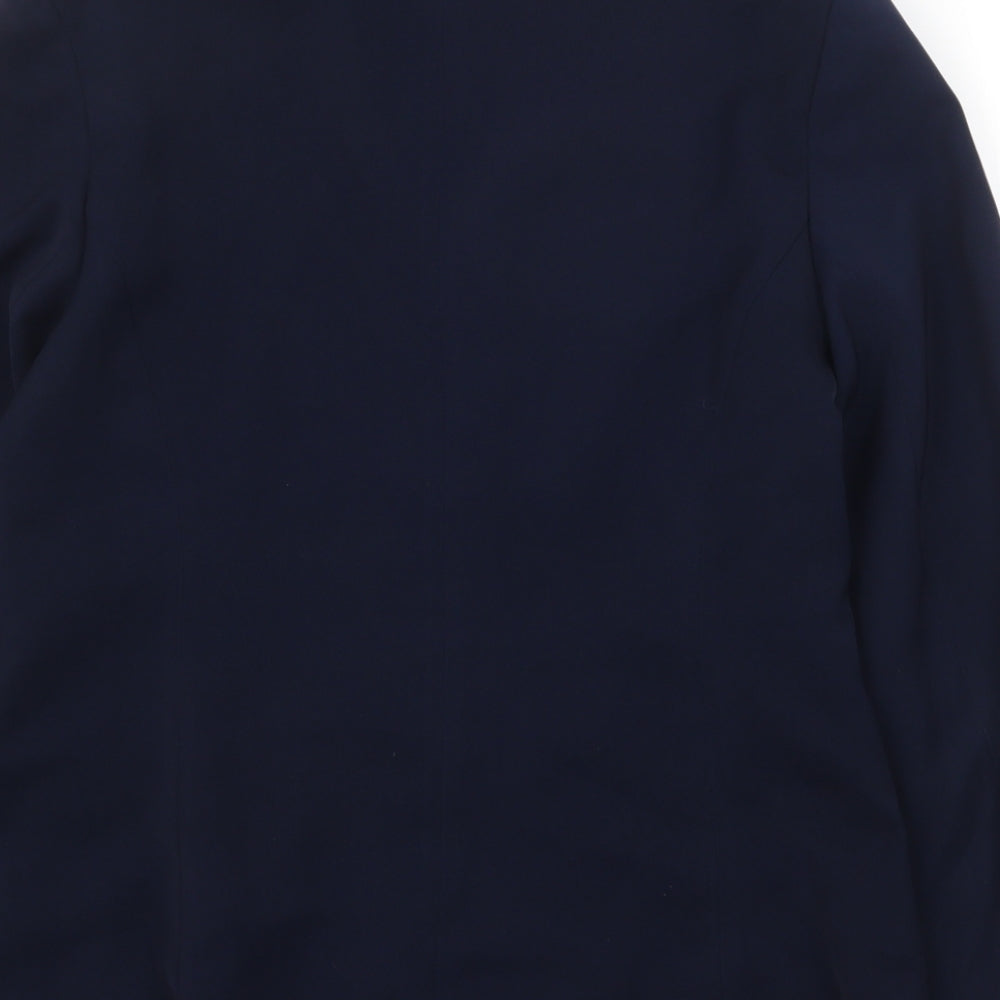 AMARANTO Womens Blue Jacket Blazer Size 12 Button