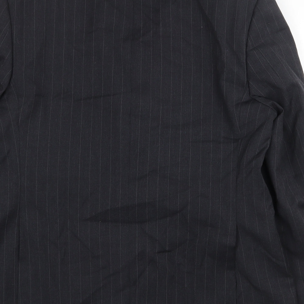 Marks and Spencer Mens Grey Striped Wool Jacket Suit Jacket Size 42 Regular