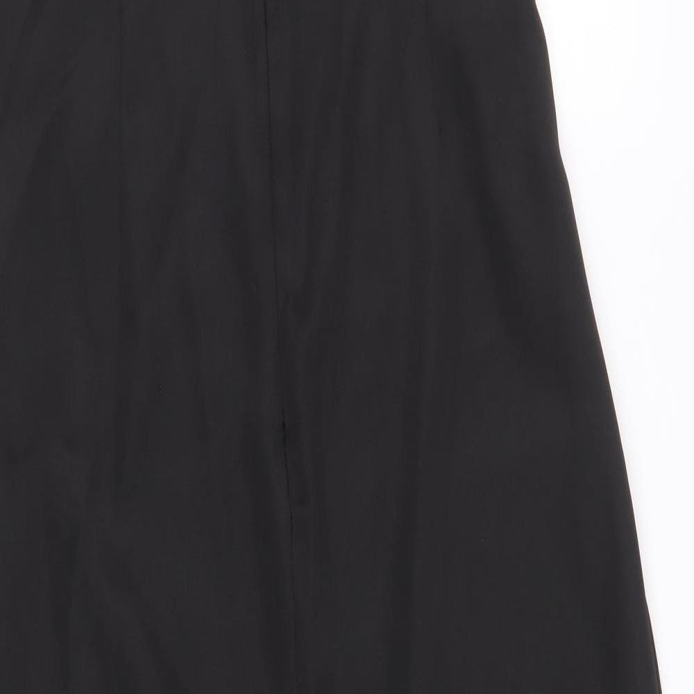 Zara Womens Black Polyester Slip Dress Size M Square Neck Zip
