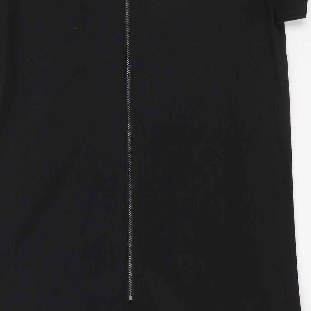 NEXT Womens Black Polyester A-Line Size 12 Round Neck Zip