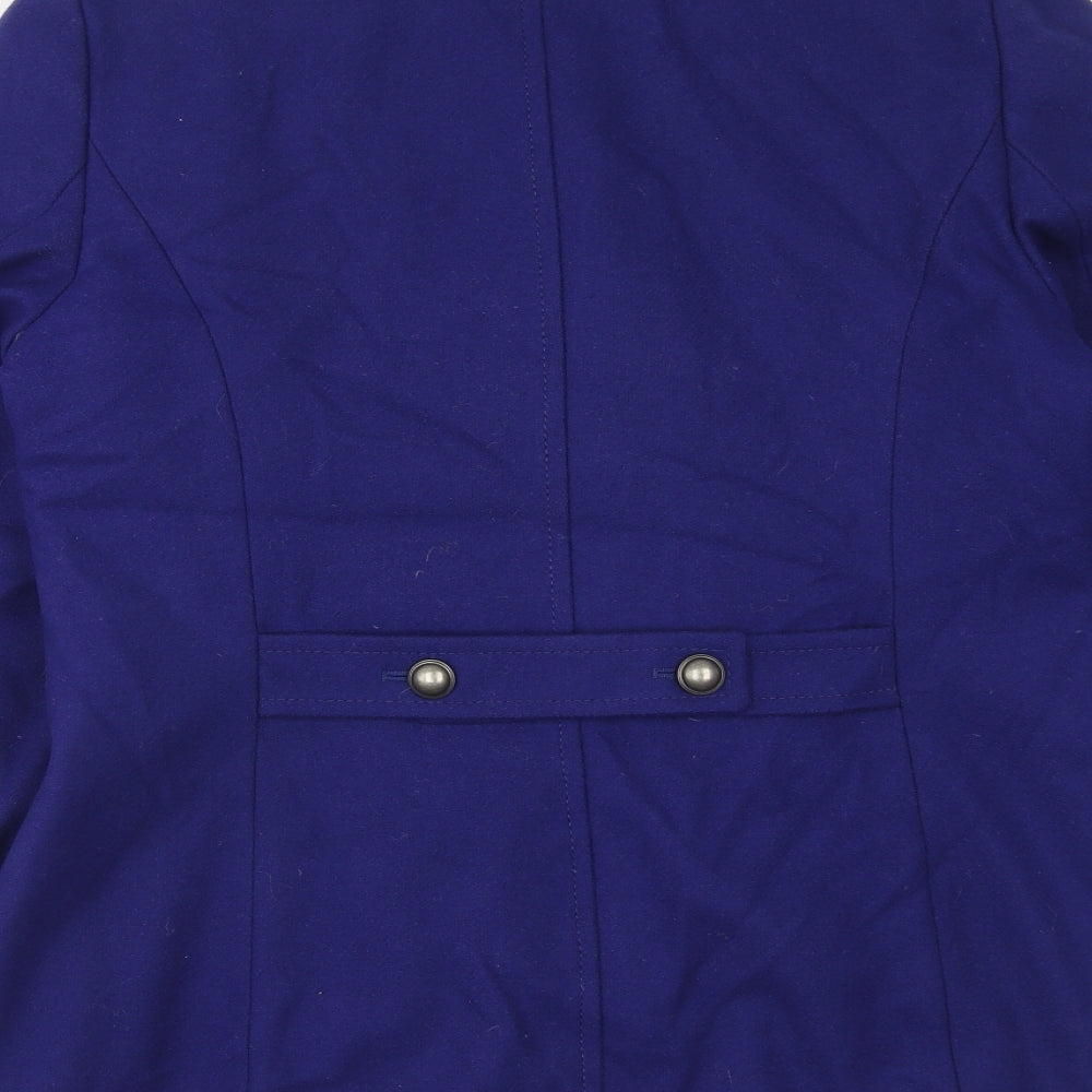 Laura Ashley Womens Purple Overcoat Coat Size 12 Button