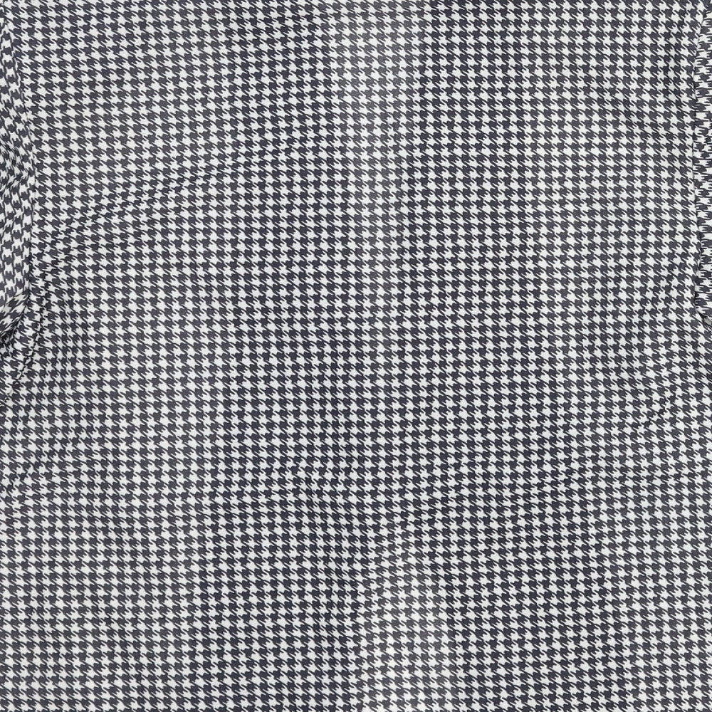 Justine Womens Black Houndstooth Viscose Jacket Blazer Size 16