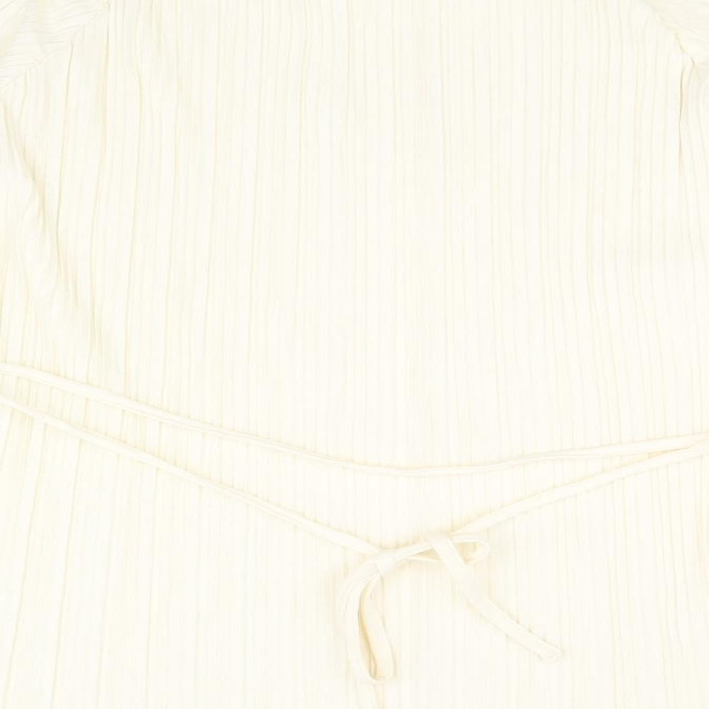 Autograph Womens Yellow Polyester Basic Button-Up Size 18 Round Neck