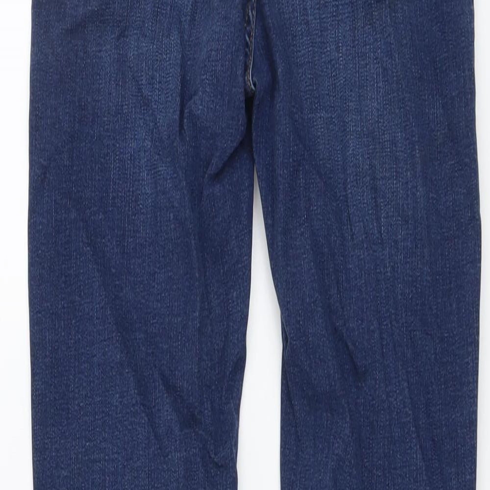 Marks and Spencer Womens Blue Cotton Skinny Jeans Size 8 L27 in Regular Button