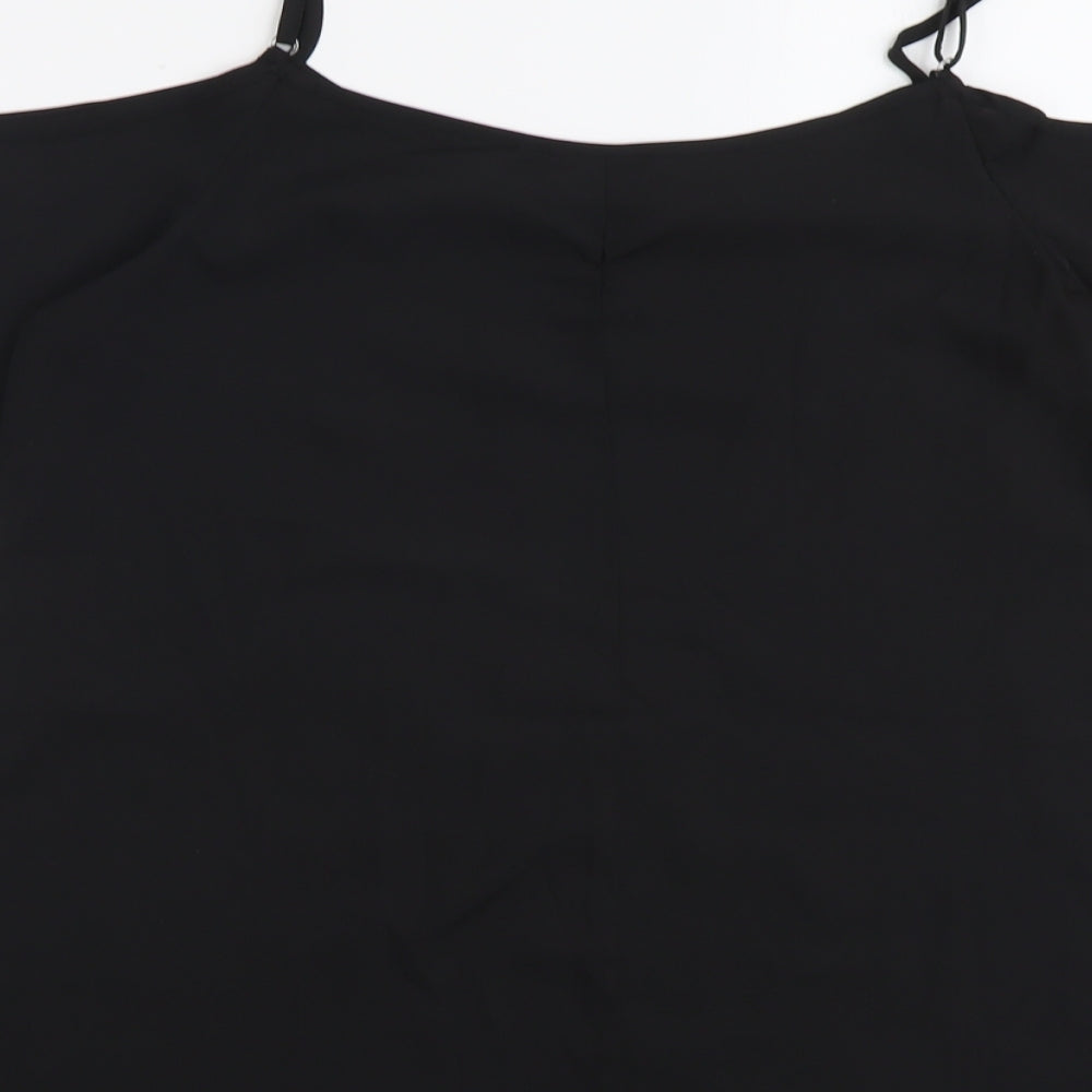 Be You Womens Black Polyester Basic Blouse Size 12 Round Neck