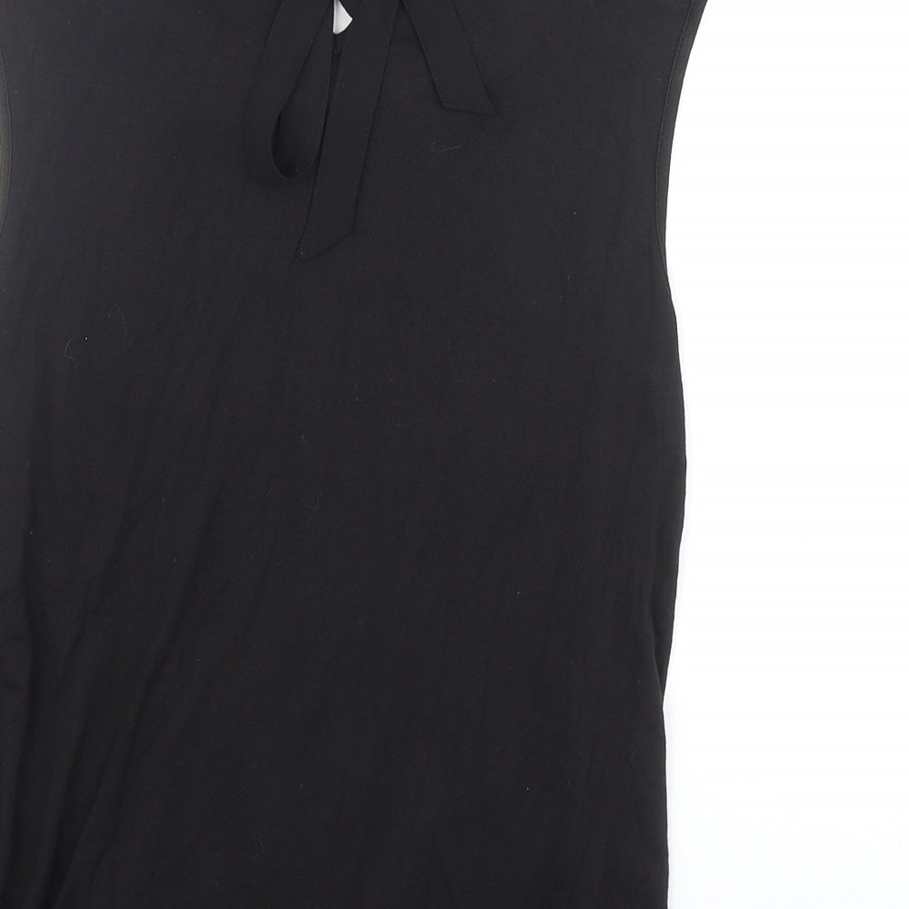 Marks and Spencer Womens Black Polyester Basic Tank Size 10 Scoop Neck