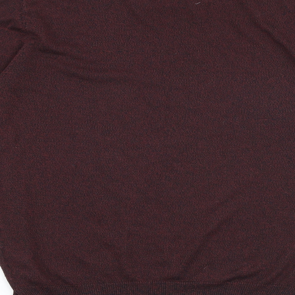 Debenhams Mens Purple Round Neck Acrylic Pullover Jumper Size S Long Sleeve