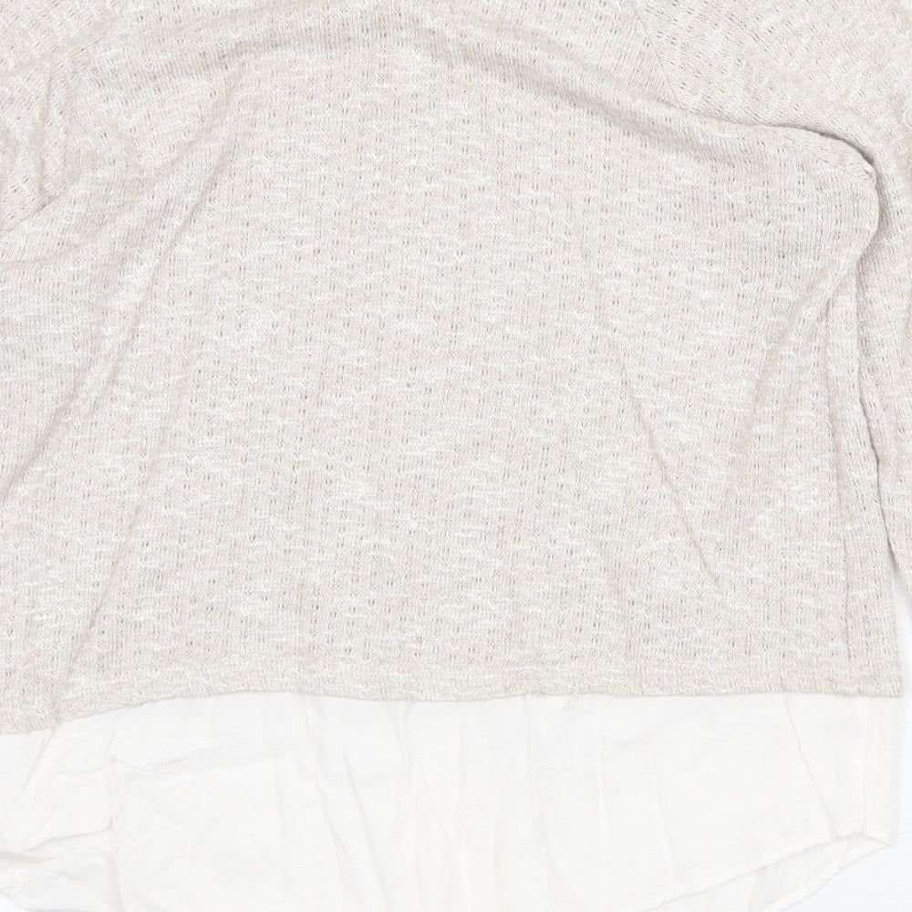 Marks and Spencer Womens Beige Scoop Neck Viscose Pullover Jumper Size 12
