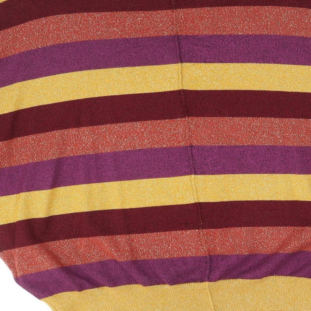 Marks and Spencer Womens Multicoloured Round Neck Striped Polyamide Pullover Jumper Size M
