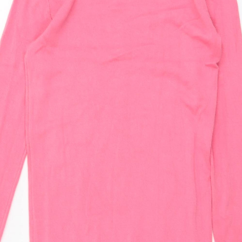 Koopol Womens Pink V-Neck Acrylic Pullover Jumper Size L