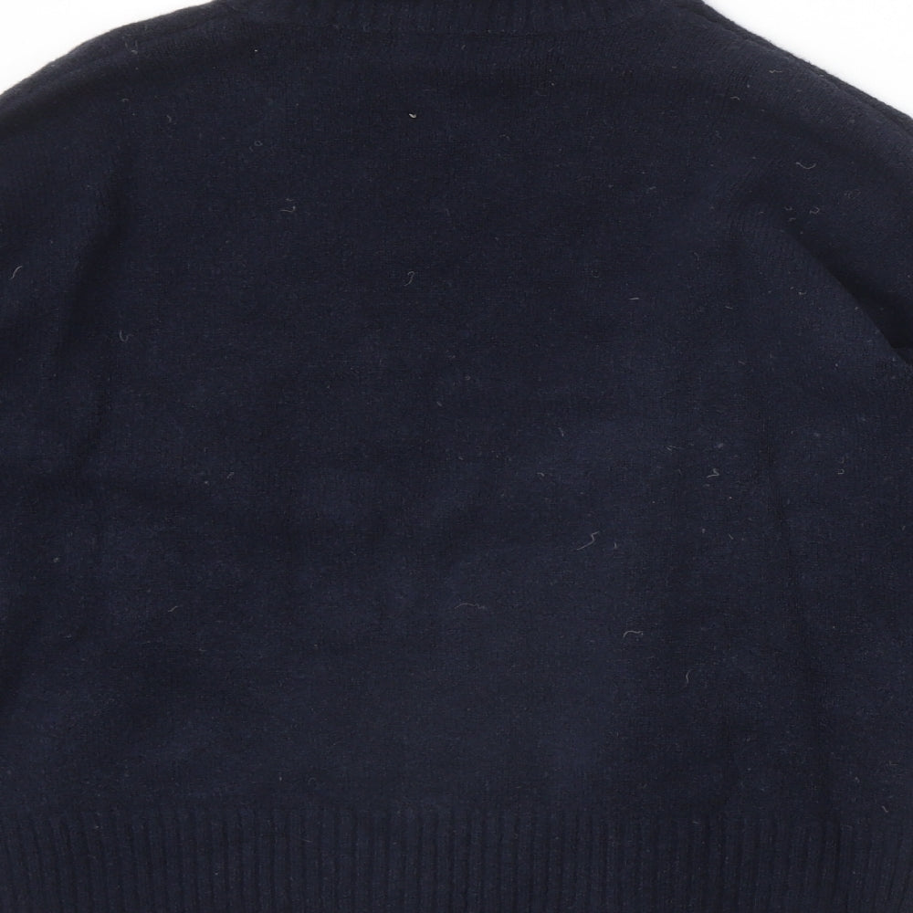 Marks and Spencer Womens Blue High Neck Acrylic Pullover Jumper Size S