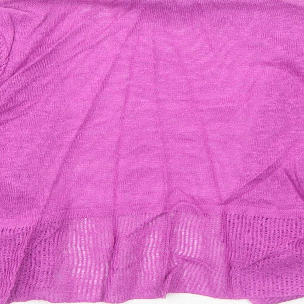 Marks and Spencer Womens Purple V-Neck Linen Cardigan Jumper Size 8