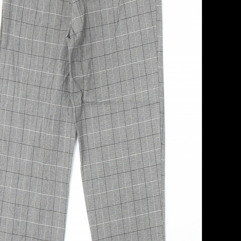 Light Before Dark Womens Grey Plaid Polyester Carrot Trousers Size XS Regular Drawstring