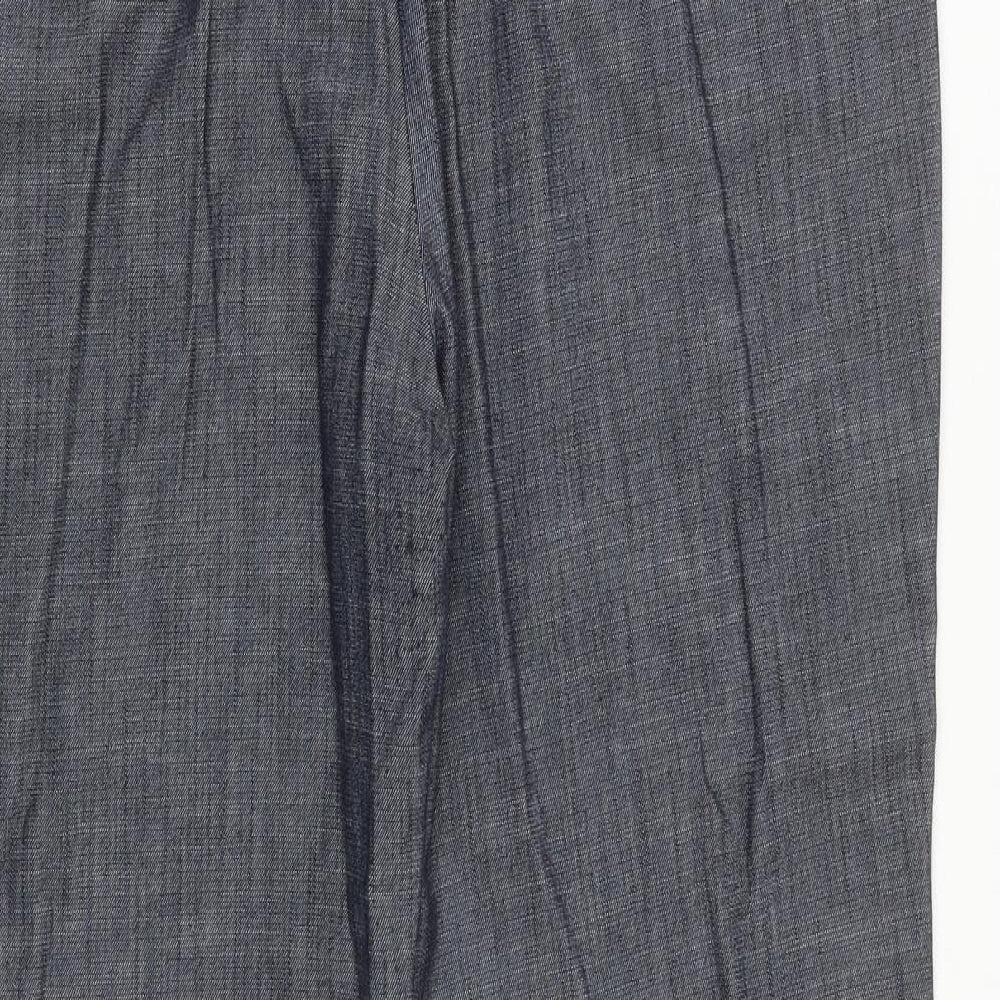 Marks and Spencer Womens Grey Polyester Trousers Size 16 Regular Zip