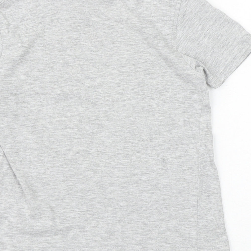 George Boys Grey Cotton Basic T-Shirt Size 3-4 Years Round Neck Pullover
