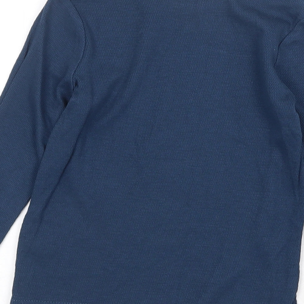 George Boys Blue 100% Cotton Basic T-Shirt Size 3-4 Years Round Neck Pullover