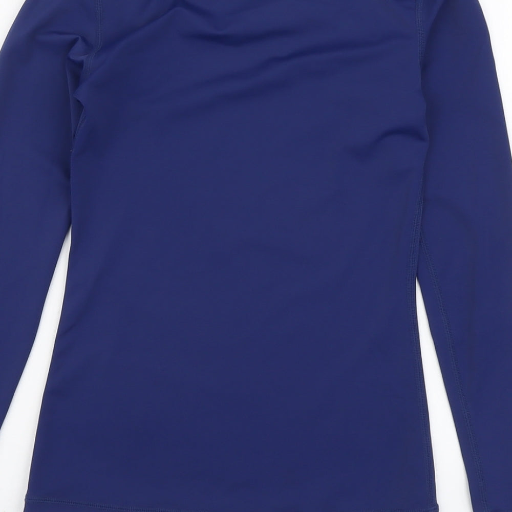 SVD Womens Blue Nylon Pullover T-Shirt Size XS V-Neck Pullover