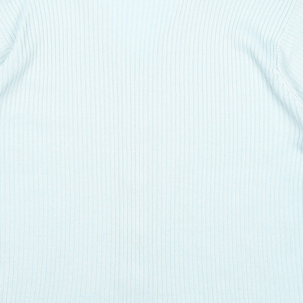 Instyle Womens Blue V-Neck Acrylic Cardigan Jumper Size M - Ribbed
