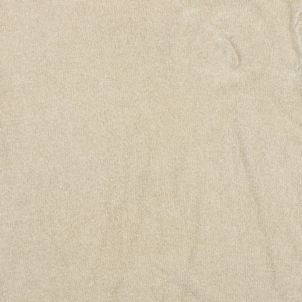 Marks and Spencer Womens Beige Round Neck Viscose Pullover Jumper Size 14