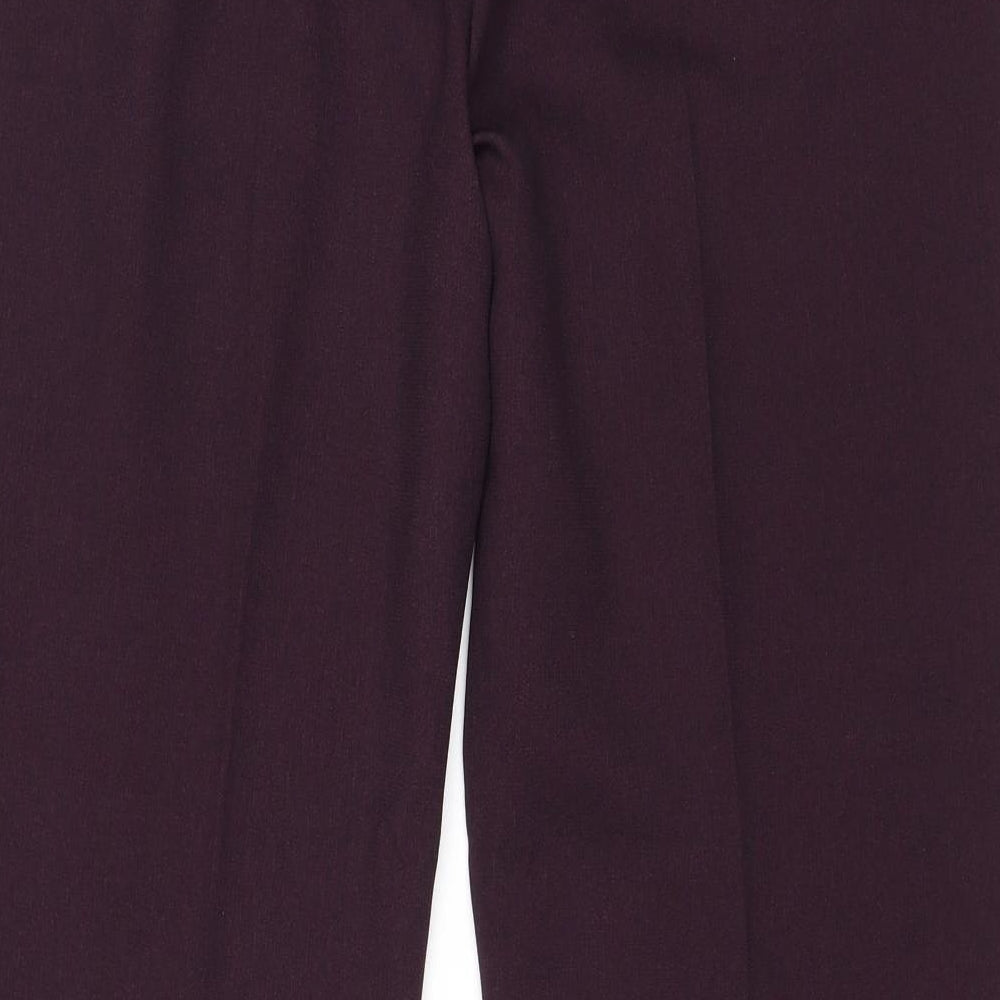 EWM Womens Purple Polyester Trousers Size 16 Regular Zip
