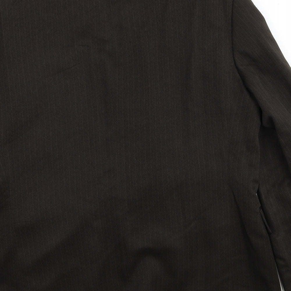 Taylor & Wright Mens Brown Striped Polyester Jacket Suit Jacket Size 40 Regular