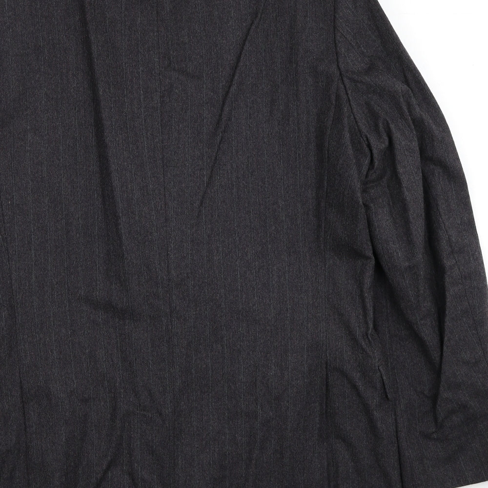 Marks and Spencer Mens Grey Striped Wool Jacket Suit Jacket Size 42 Regular