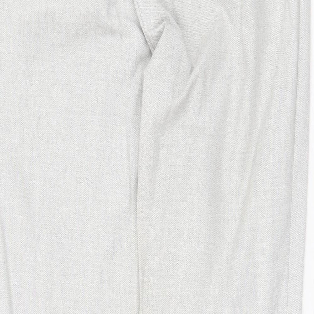 H&M Womens Grey Polyester Chino Trousers Size 10 Regular Zip