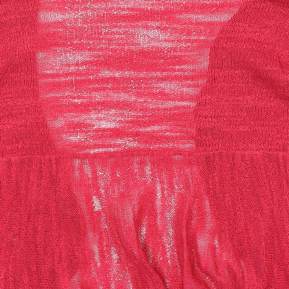 Marks and Spencer Womens Pink V-Neck Acrylic Cardigan Jumper Size 16