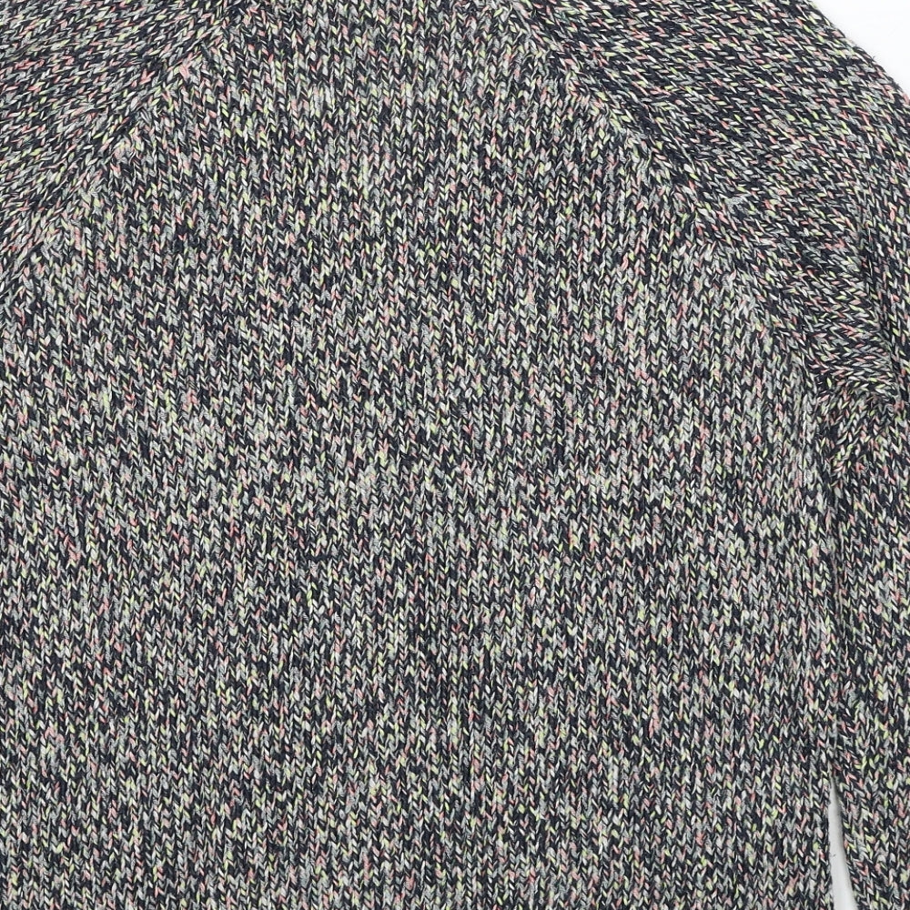 Marks and Spencer Womens Multicoloured V-Neck Acrylic Pullover Jumper Size 8