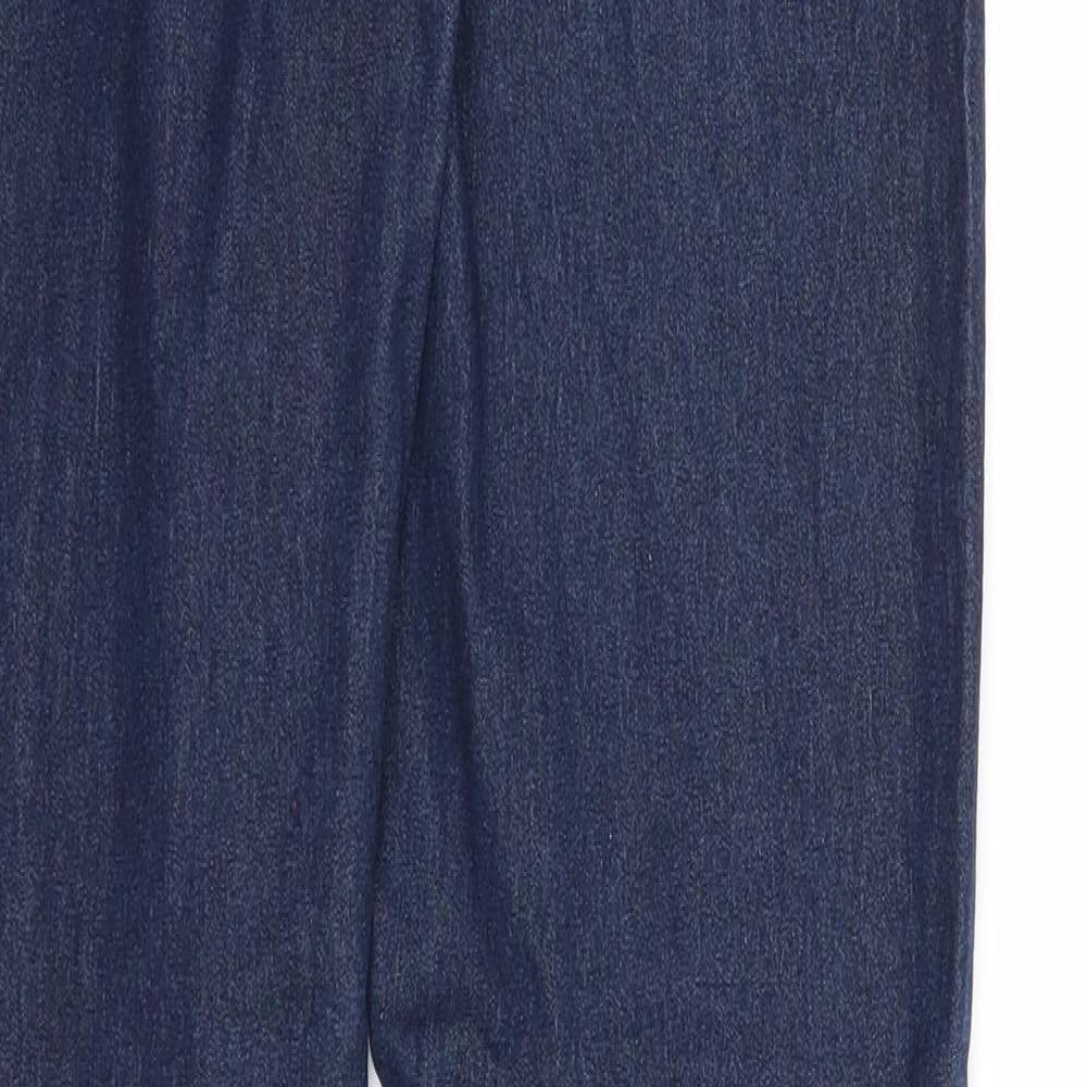 Denim & Co. Womens Blue Cotton Straight Jeans Size 10 Regular Zip
